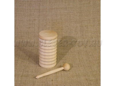 Погремушка ребристая (дерево, без росписи) (остатки) Погремушка ребристая (дерево, без росписи) (остатки)
