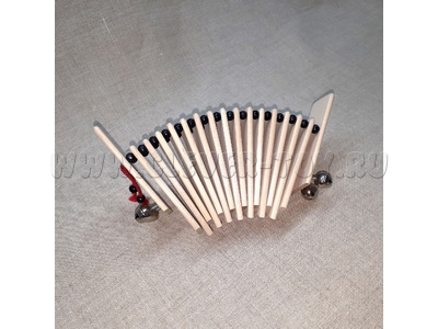 Трещотка пластинчатая "малютка" с бубенцами (дерево, без росписи) Трещотка пластинчатая "малютка" с бубенцами (дерево, без росписи)