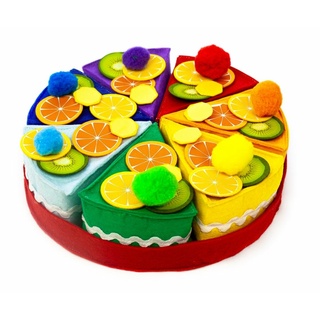 Радужный тортик с фруктами и зефирками